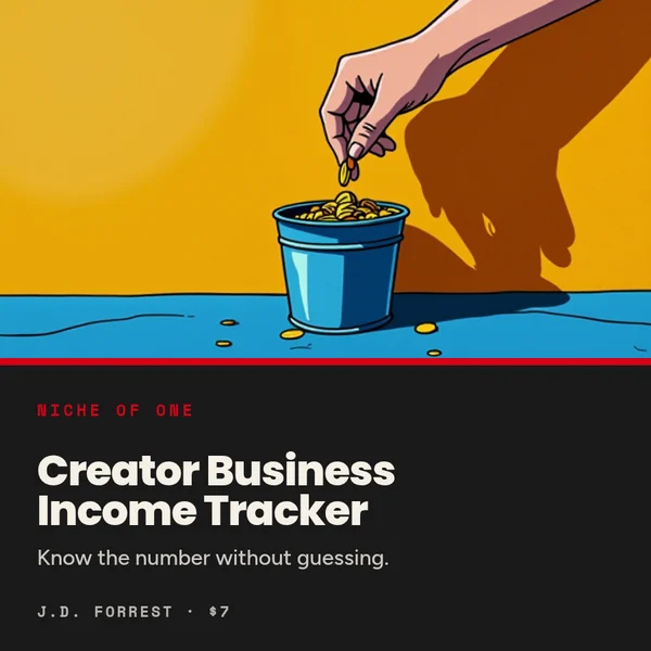 Niche of One Creator Business Income Tracker cover