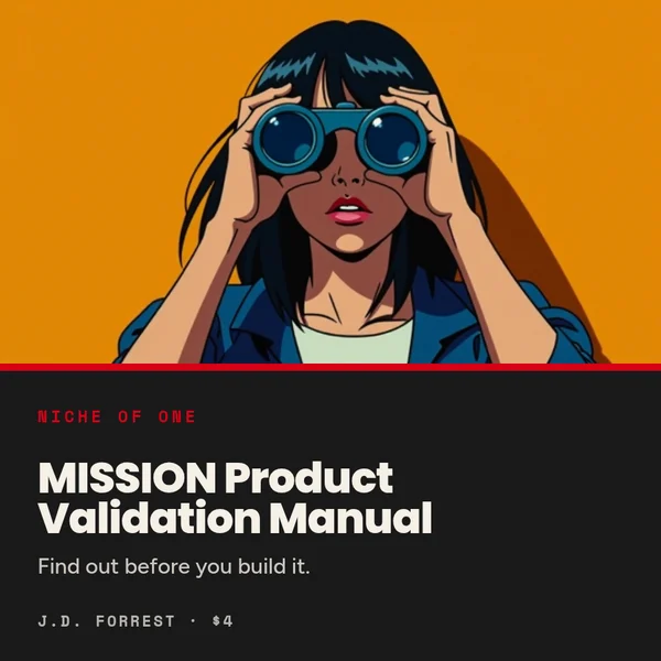 Niche of One MISSION Product Validation Manual cover